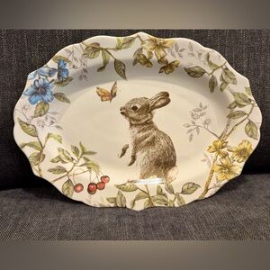 Pier 1 One SOFIE THE BUNNY 14" x 10" Serving Platter Plate Rabbit Easter Dish
